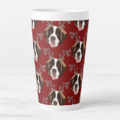 Tasse Latte Noël Saint Bernard Reindeer (Devant)