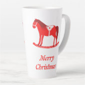 Tasse Latte Noël scandinave Cheval Rocse Custom (Angle droit)