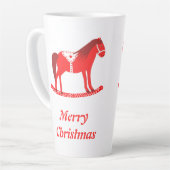 Tasse Latte Noël scandinave Cheval Rocse Custom (Angle gauche)