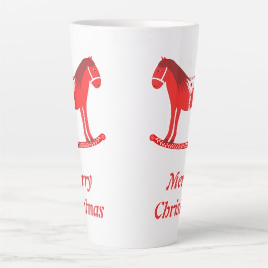 Tasse Latte Noël scandinave Cheval Rocse Custom (Devant)