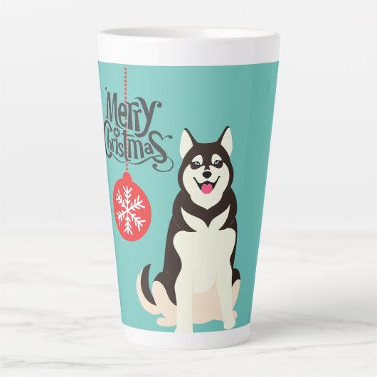 Tasse Latte Noël sibérien Husky (Devant)