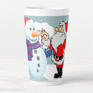 Tasse Latte Noël Snowman et Père Noël