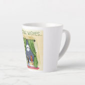 Tasse Latte Noël Souhaite Mignonne Enfant & Kitty Chat Noël (Angle droit)