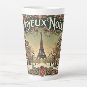 Tasse Latte Noël Vintage à Paris 