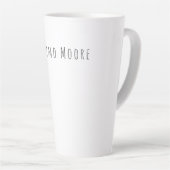 Tasse Latte Noir Blanc Élégant Simple Formel Nom propre (Angle droit)