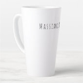Tasse Latte Noir Blanc Élégant Simple Formel Nom propre (Angle gauche)
