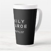 Tasse Latte Noir et blanc clair minimaliste moderne (Angle droit)