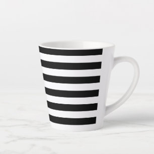 Tasse Latte noir et blanc rayé