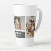 Tasse Latte Noir moderne | Photo Collage | Papa Meilleur cadea (Angle droit)