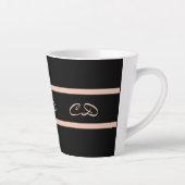 Tasse Latte Noir rose or monogramme initiales élégant script (Droite)