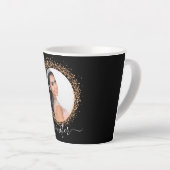 Tasse Latte Noir rose or nom de photo script glamour (Angle droit)