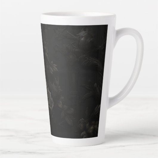 Tasse Latte Noir sur noir (Droite)