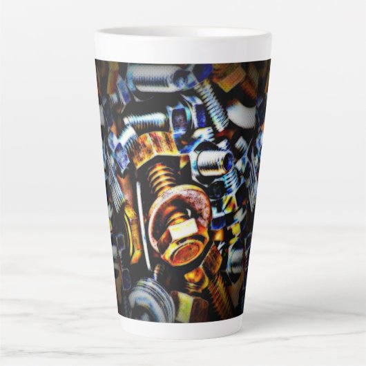 Tasse Latte Noix et boulons Pop Art (Devant)