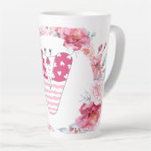 Tasse Latte Nom Alphabet V (Angle droit)