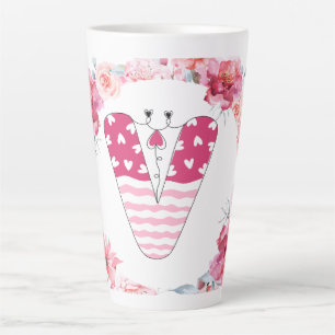 Tasse Latte Nom Alphabet V