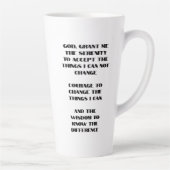 Tasse Latte Nom, année et anniversaire de prière de sérénité (Droite)