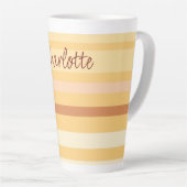 Tasse Latte Nom Bande Beige Élégante (Angle droit)