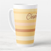 Tasse Latte Nom Bande Beige Élégante (Angle gauche)