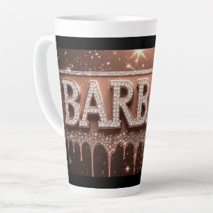 Tasse Latte Nom Barbara en rose gold dégoulinant