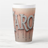 Tasse Latte Nom Carol en or ruisselant (Devant)