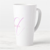 Tasse Latte Nom Chic Monogramme Lettre initiale Calligraphie (Angle droit)