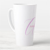 Tasse Latte Nom Chic Monogramme Lettre initiale Calligraphie (Angle gauche)