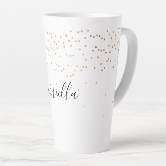 Tasse Latte Nom Confetti Glam Gold (Angle droit)