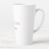 Tasse Latte Nom de calligraphie simple noir blanc rose (Droite)