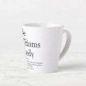 Tasse Latte Nom de famille Définition Black and White Fun Mode (Angle droit)