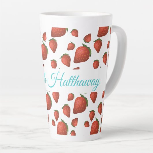 Tasse Latte Nom de fraise (Angle droit)