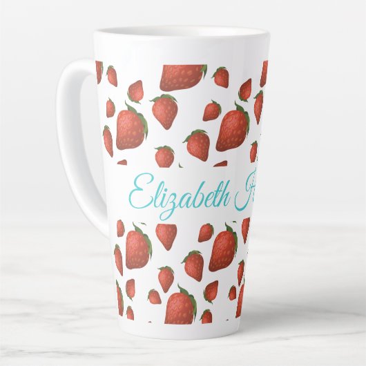 Tasse Latte Nom de fraise (Angle gauche)