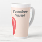 Tasse Latte Nom de l'enseignant personnalisé avec Apple modern (Angle droit)