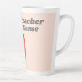 Tasse Latte Nom de l'enseignant personnalisé avec Apple modern (Droite)