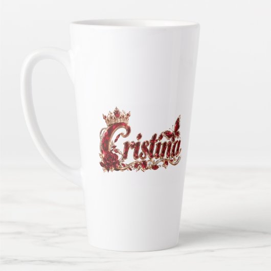 Tasse Latte Nom de luxe Christina Ruby Crystal (Gauche)