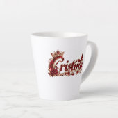 Tasse Latte Nom de luxe Christina Ruby Crystal (Angle droit)