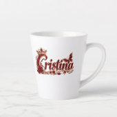 Tasse Latte Nom de luxe Christina Ruby Crystal (Droite)