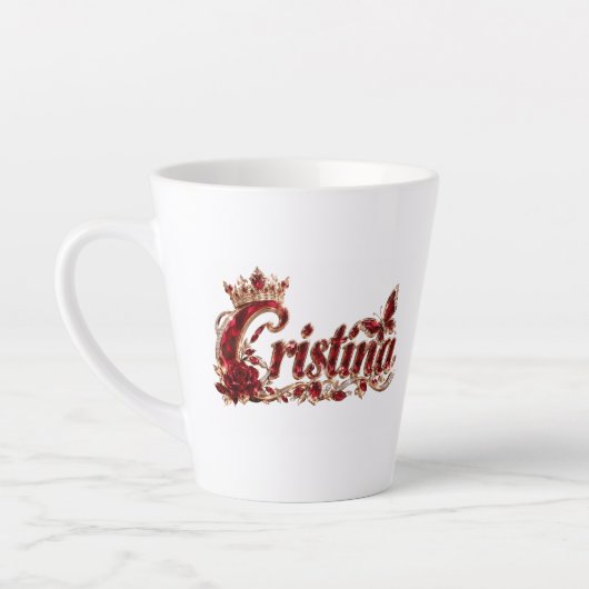 Tasse Latte Nom de luxe Christina Ruby Crystal (Gauche)
