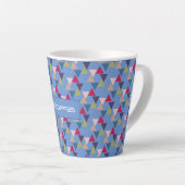 Tasse Latte Nom de motif triangle Abstrait bleu (Angle droit)