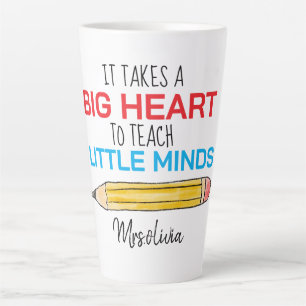 Tasse Latte Nom de professeurs personnalisé moderne avec citat