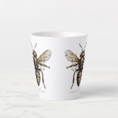 Tasse Latte Nom de script élégant Abeille dorée (Devant)