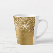 Tasse Latte Nom de script Gold Glam Extra Étincelant (Droite)