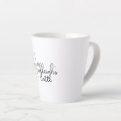 Tasse Latte Nom de script manuscrit personnalisé (Angle droit)