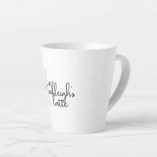 Tasse Latte Nom de script manuscrit personnalisé (Angle droit)