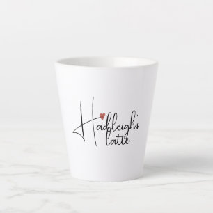 Tasse Latte Nom de script manuscrit personnalisé