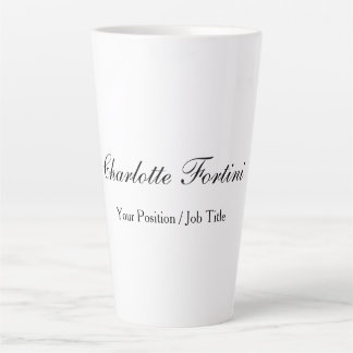 Tasse Latte Nom de script minimaliste d'écriture manuscrite cl