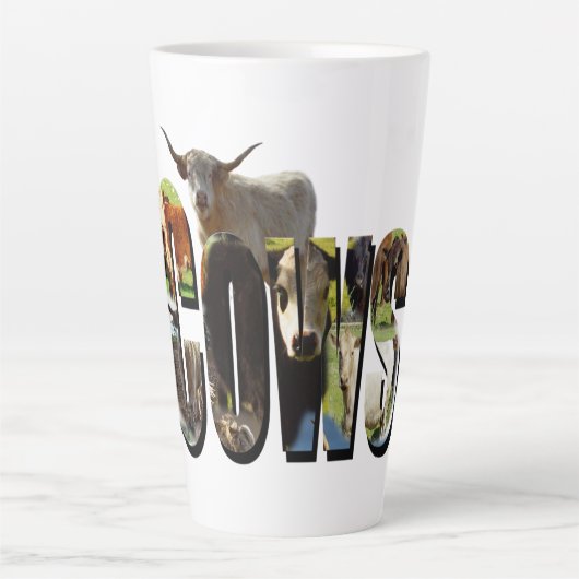 Tasse Latte Nom De Vaches Logo D'Image Avec Vaches, (Devant)