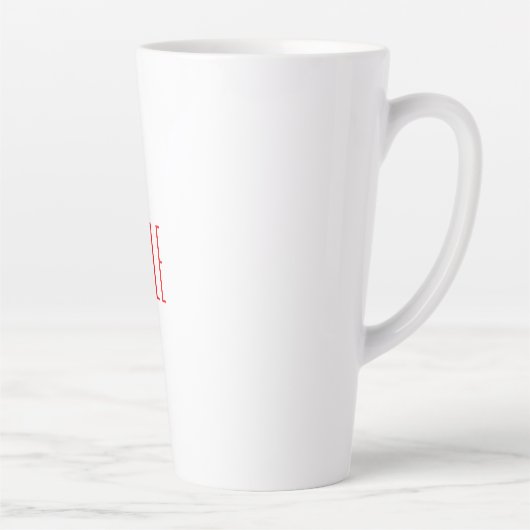 Tasse Latte Nom d'écriture classique professionnel rouge blanc (Droite)