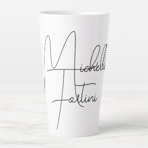 Tasse Latte Nom d'écriture moderne minimaliste professionnel