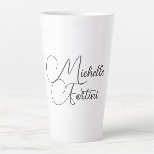 Tasse Latte Nom d'écriture moderne minimaliste professionnel