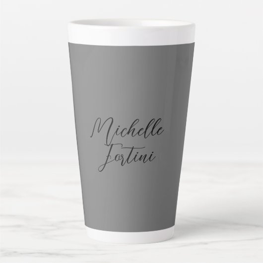 Tasse Latte Nom d'écriture moderne minimaliste professionnel (Devant)